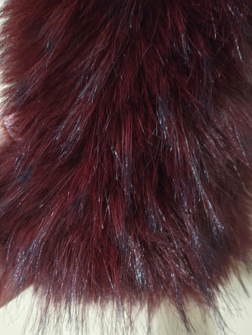 ASOS Deep Burgundy Faux Fur Scarf One Size - Picture 5 of 5